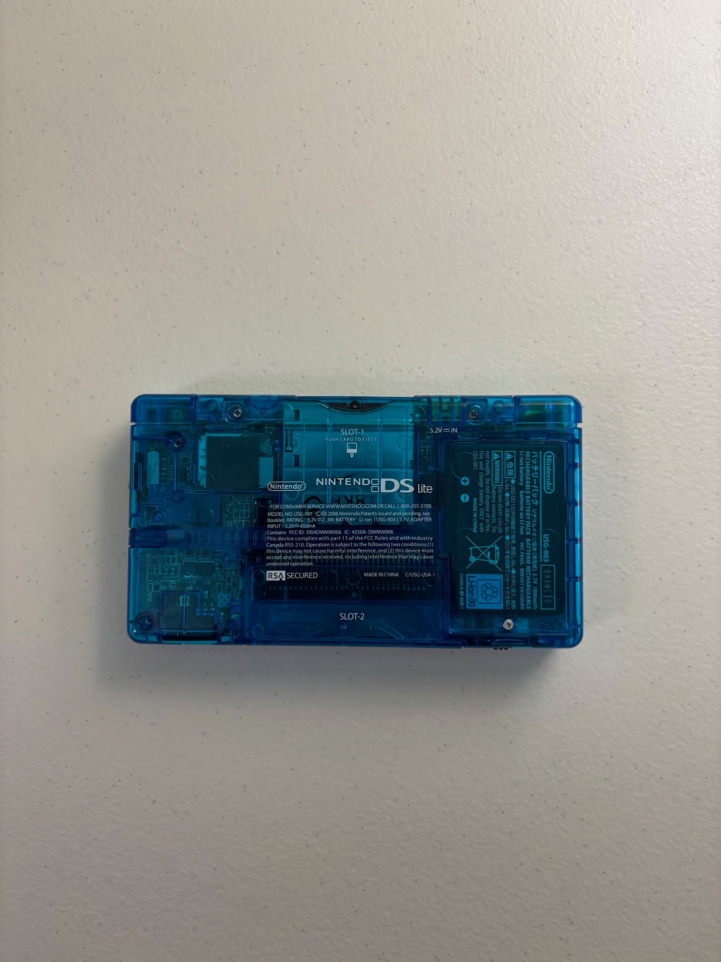 Blue Transparent NDS Console