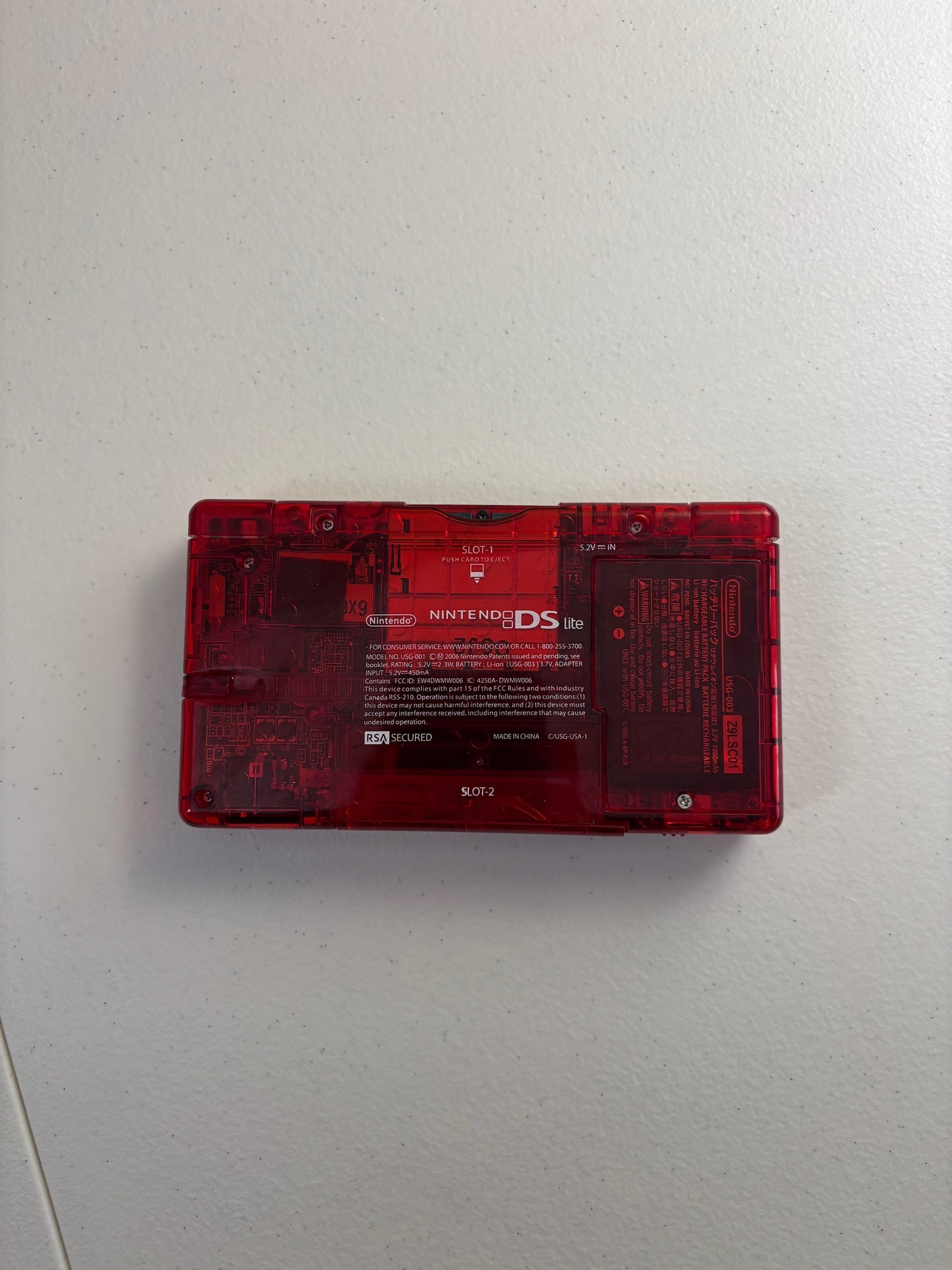 Red Transparent NDS Console