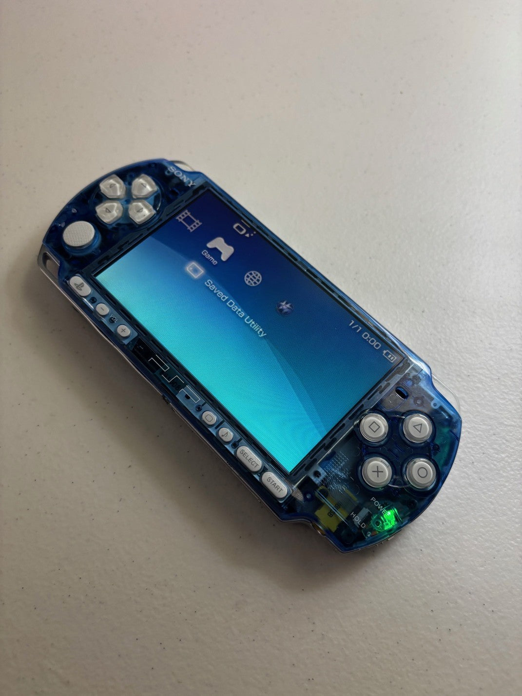 Clear Blue/White Buttons 3000 Console