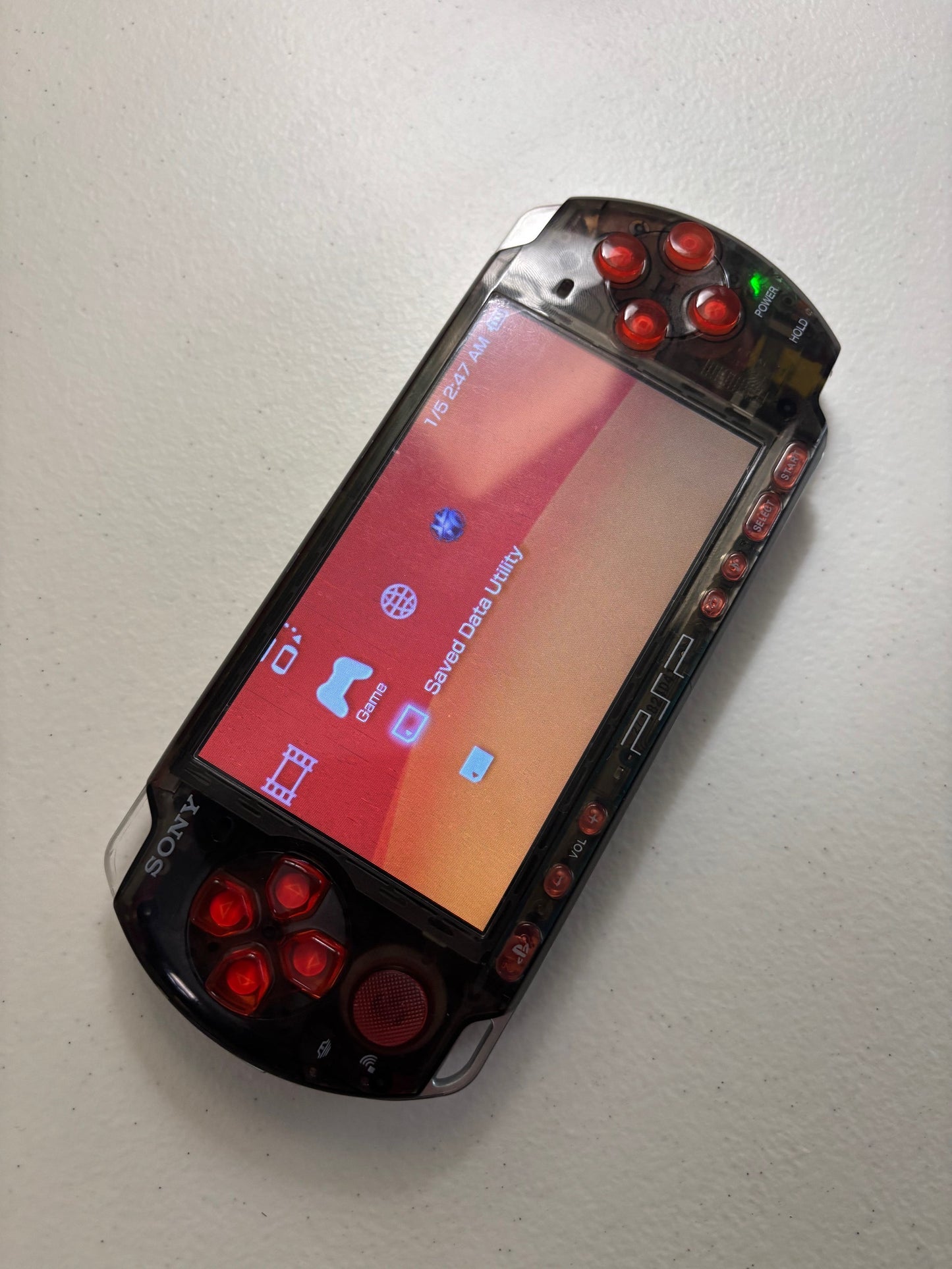 Transparent Black/Red  Buttons Console