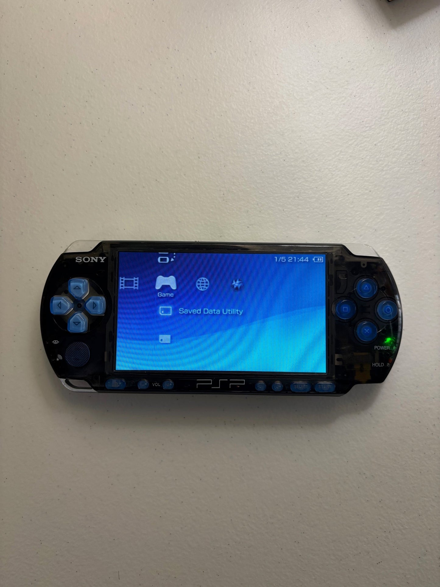 Transparent Black/Blue Buttons Console