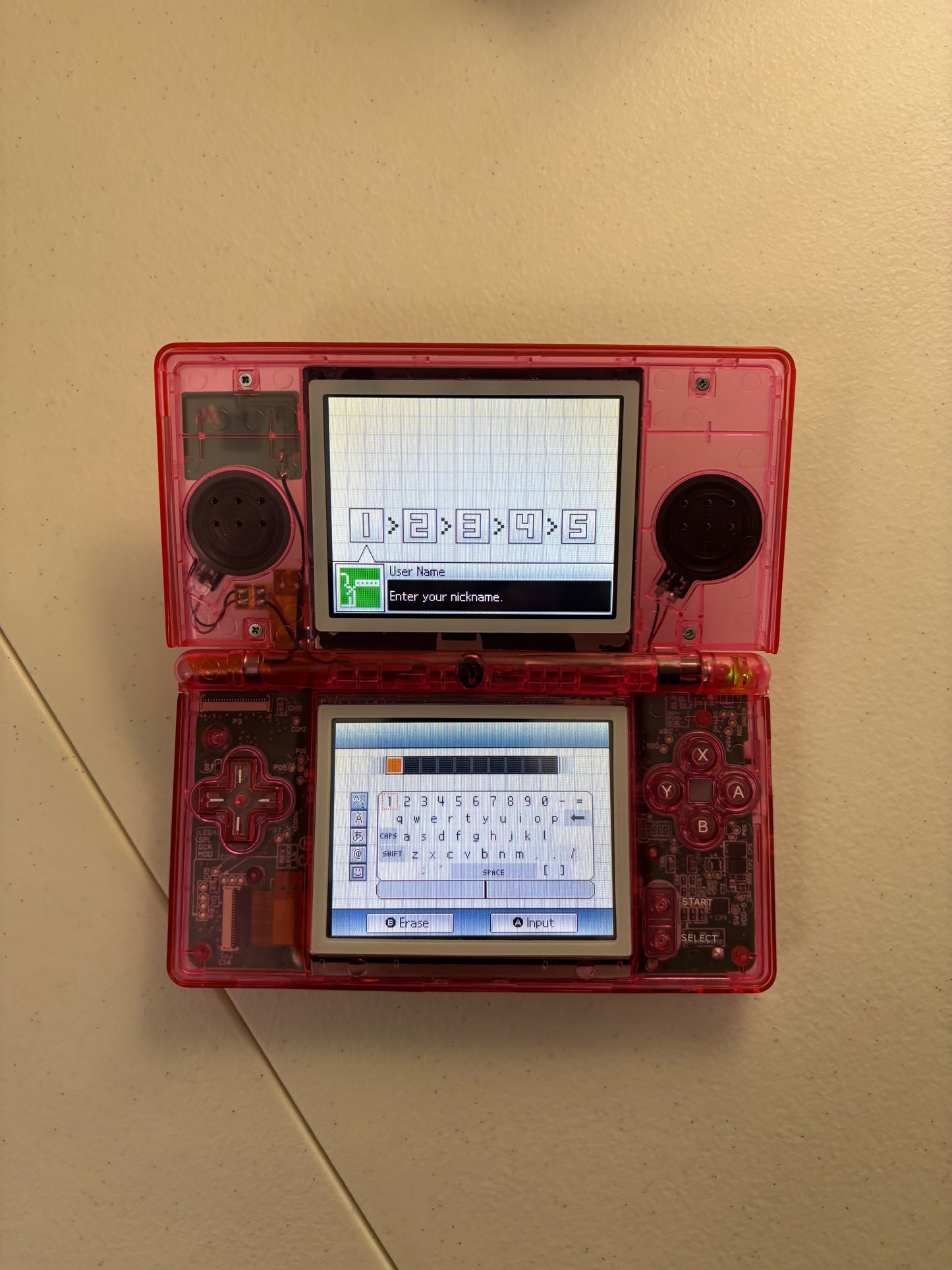 Red Transparent NDS Console