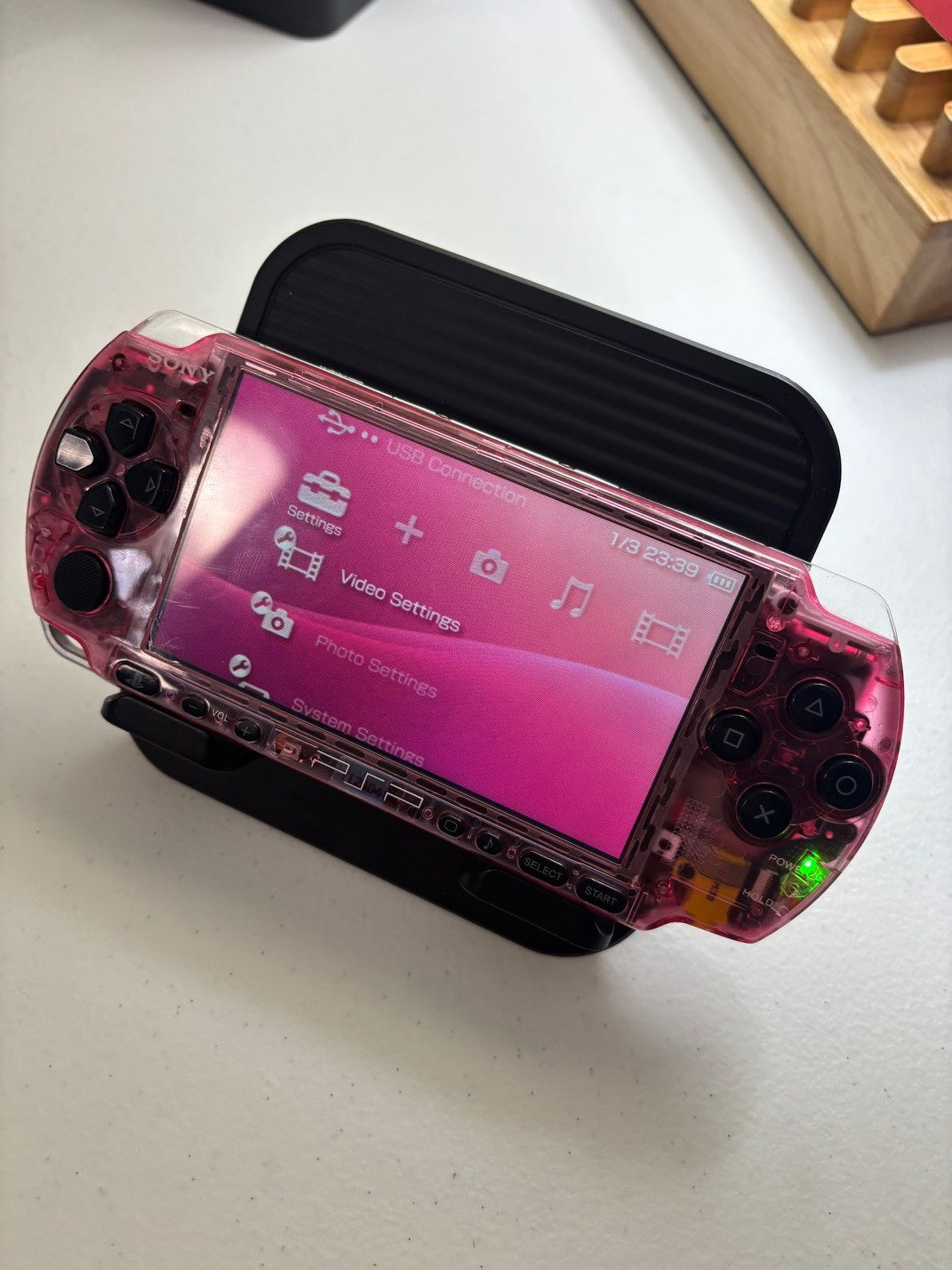 Clear Pink/Black Buttons 3000 Console