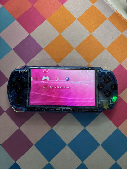 Blue Transparent/Black Buttons 3000 Console